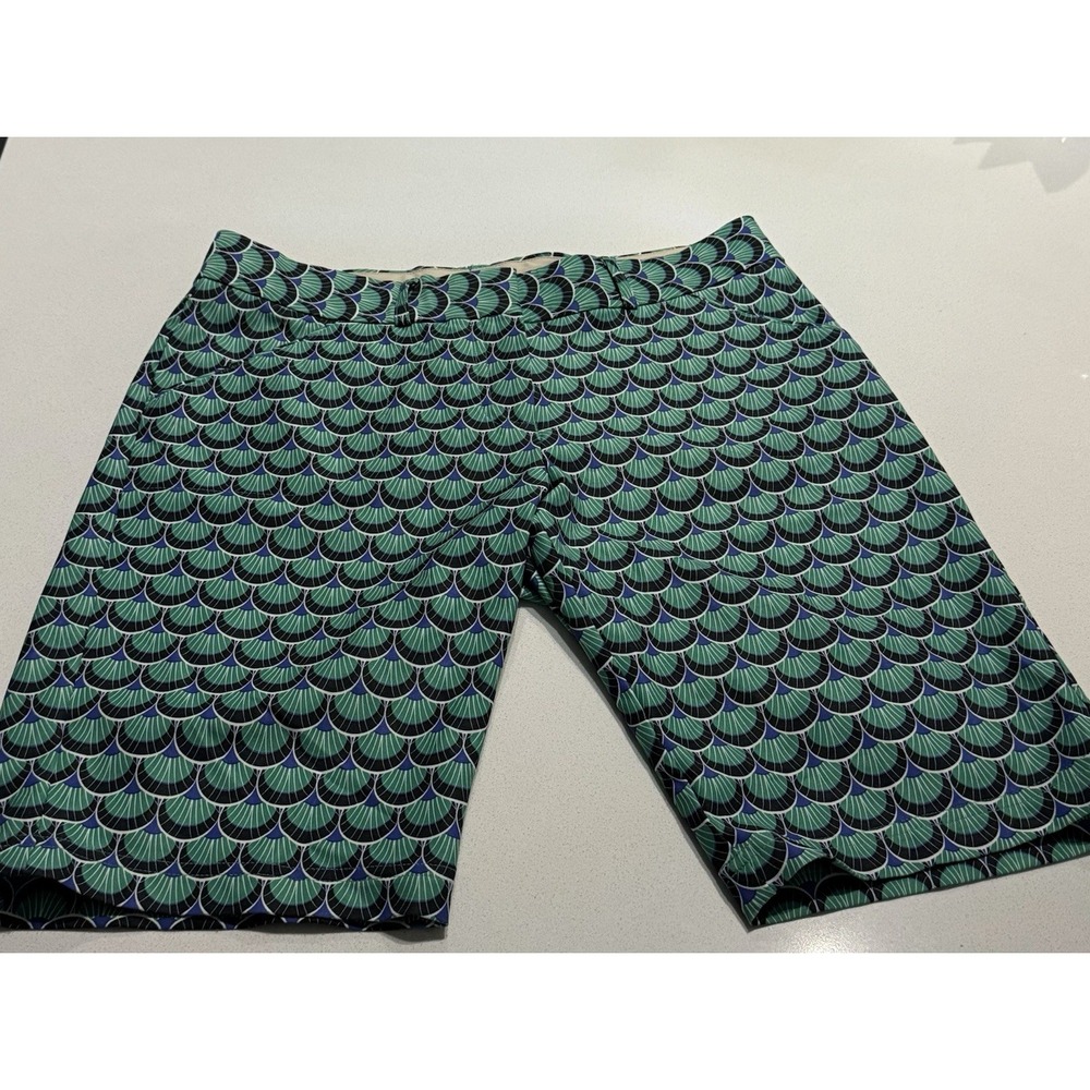 Peter Millar Women golf shorts teal black Full Graphic Print Womens Size 2